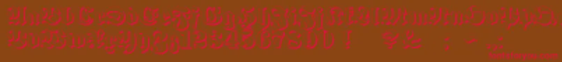 ProclamateEmbossedHeavy-Schriftart – Rote Schriften auf braunem Hintergrund