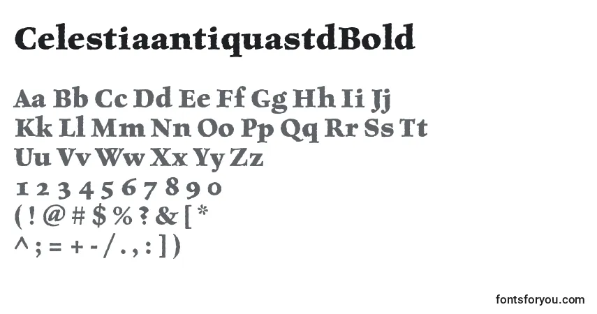 Шрифт CelestiaantiquastdBold – алфавит, цифры, специальные символы