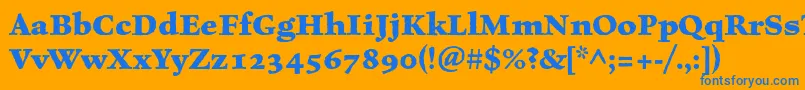 フォントCelestiaantiquastdBold – オレンジの背景に青い文字