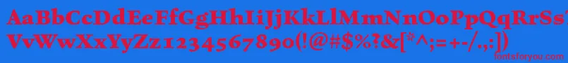 CelestiaantiquastdBold Font – Red Fonts on Blue Background