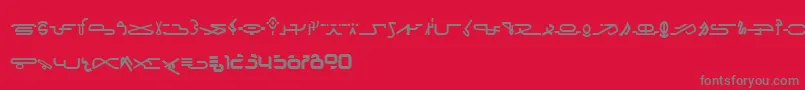 フォントCocoonian – 赤い背景に灰色の文字