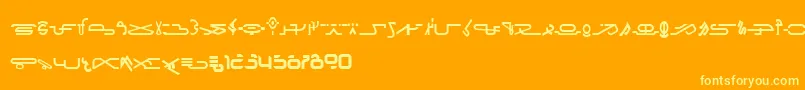 Cocoonian Font – Yellow Fonts on Orange Background