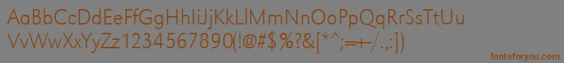 Urwgrotesktextlignar-Schriftart – Braune Schriften auf grauem Hintergrund