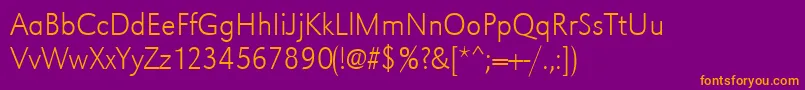 Urwgrotesktextlignar Font – Orange Fonts on Purple Background