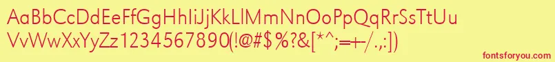 Urwgrotesktextlignar Font – Red Fonts on Yellow Background