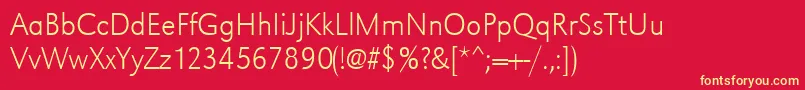 Urwgrotesktextlignar Font – Yellow Fonts on Red Background