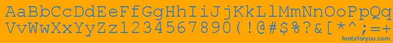 フォントErKurierKoi8 – オレンジの背景に青い文字