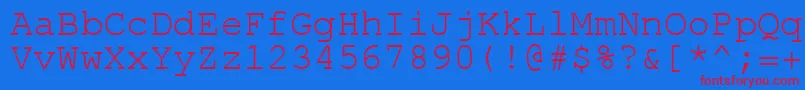 ErKurierKoi8 Font – Red Fonts on Blue Background