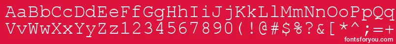 フォントErKurierKoi8 – 赤い背景に白い文字