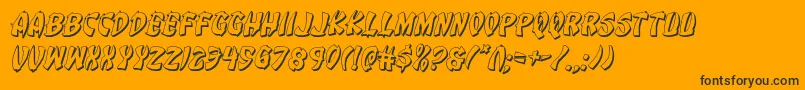 Eggroll3Dital-Schriftart – Schwarze Schriften auf orangefarbenem Hintergrund