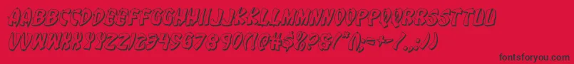 Eggroll3Dital Font – Black Fonts on Red Background