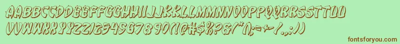 Eggroll3Dital Font – Brown Fonts on Green Background