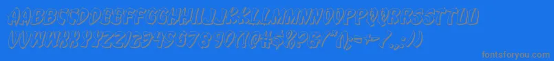 Eggroll3Dital Font – Gray Fonts on Blue Background