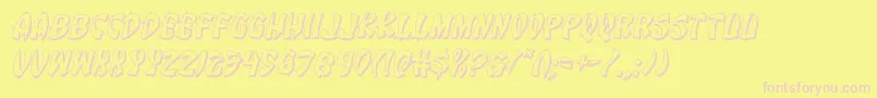 Eggroll3Dital Font – Pink Fonts on Yellow Background