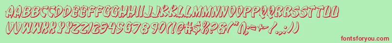 Eggroll3Dital Font – Red Fonts on Green Background