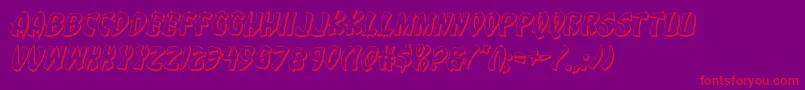 Eggroll3Dital-Schriftart – Rote Schriften auf violettem Hintergrund