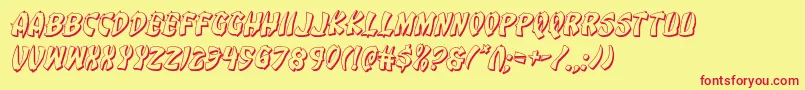 Eggroll3Dital Font – Red Fonts on Yellow Background