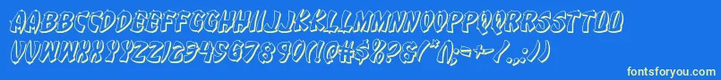 Eggroll3Dital Font – Yellow Fonts on Blue Background