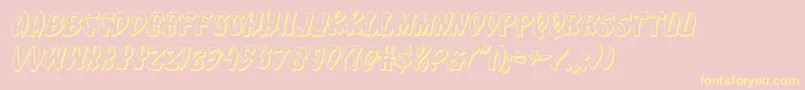 Eggroll3Dital-Schriftart – Gelbe Schriften auf rosa Hintergrund