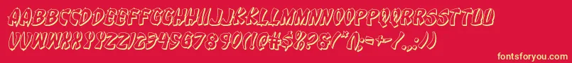 Eggroll3Dital Font – Yellow Fonts on Red Background