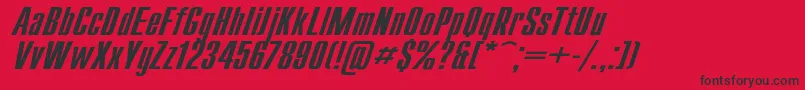 CompactWdItalic Font – Black Fonts on Red Background