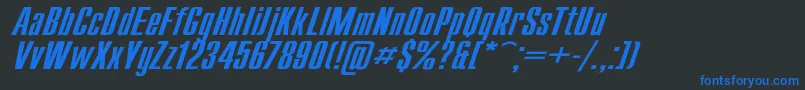 CompactWdItalic Font – Blue Fonts on Black Background