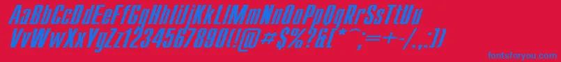 CompactWdItalic Font – Blue Fonts on Red Background