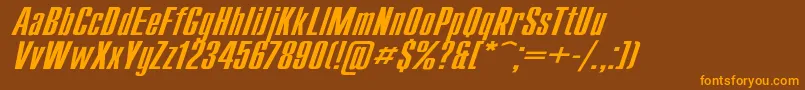 CompactWdItalic Font – Orange Fonts on Brown Background