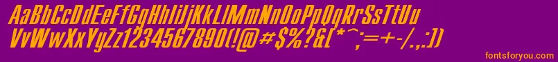 Police CompactWdItalic – polices orange sur fond violet