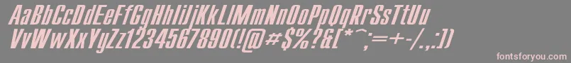 CompactWdItalic Font – Pink Fonts on Gray Background