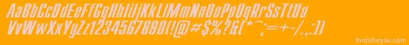 Шрифт CompactWdItalic – розовые шрифты на оранжевом фоне