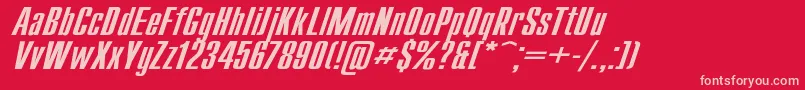 CompactWdItalic Font – Pink Fonts on Red Background