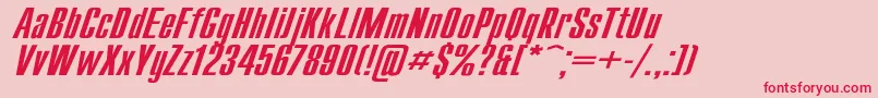 CompactWdItalic Font – Red Fonts on Pink Background