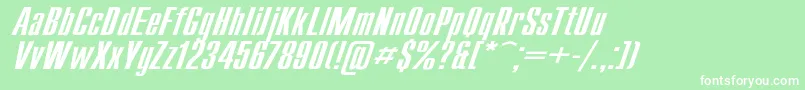 CompactWdItalic Font – White Fonts on Green Background