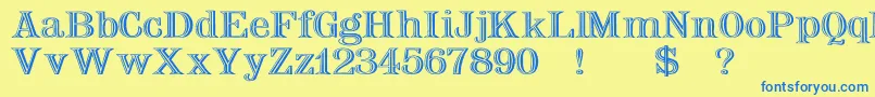 NauertWdPlain Font – Blue Fonts on Yellow Background