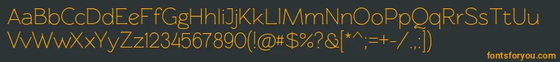 フォントRawengulkregular – 黒い背景にオレンジの文字