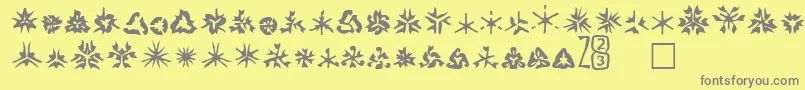 Zone23Foopy1-Schriftart – Graue Schriften auf gelbem Hintergrund