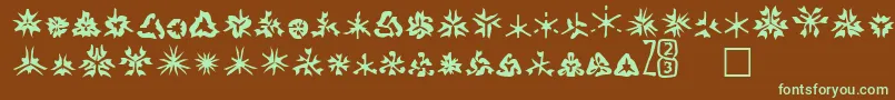 Zone23Foopy1-Schriftart – Grüne Schriften auf braunem Hintergrund