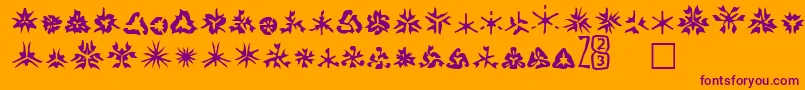 Zone23Foopy1-Schriftart – Violette Schriften auf orangefarbenem Hintergrund