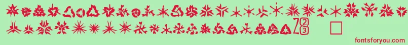 Zone23Foopy1 Font – Red Fonts on Green Background