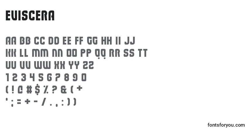 Шрифт Eviscera – алфавит, цифры, специальные символы