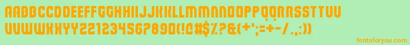 Eviscera Font – Orange Fonts on Green Background