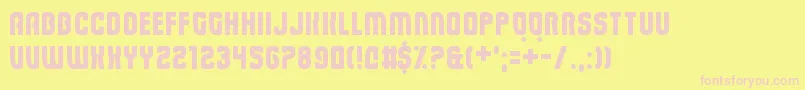 Eviscera Font – Pink Fonts on Yellow Background