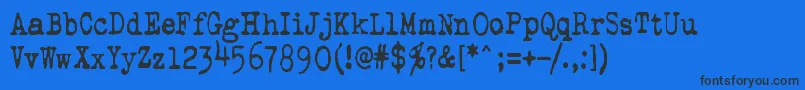 Qwertype Font – Black Fonts on Blue Background
