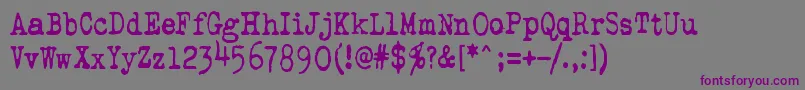 Fonte Qwertype – fontes roxas em um fundo cinza
