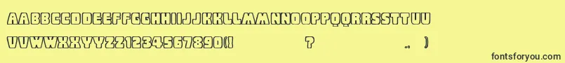 Fonte BabyEskimoKisses – fontes pretas em um fundo amarelo