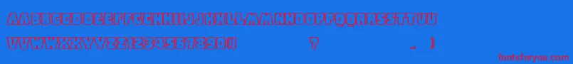 BabyEskimoKisses-Schriftart – Rote Schriften auf blauem Hintergrund