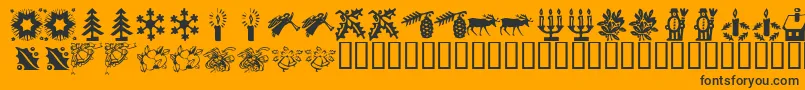 fuente KrChristmasTime2 – Fuentes Negras Sobre Fondo Naranja