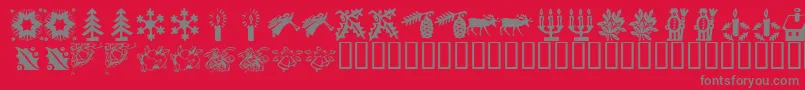 KrChristmasTime2 Font – Gray Fonts on Red Background