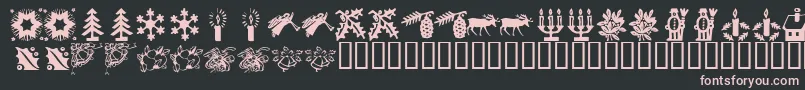Saiba mais sobre a fonte KrChristmasTime2 Fonte KrChristmasTime2 – fontes rosa em um fundo preto